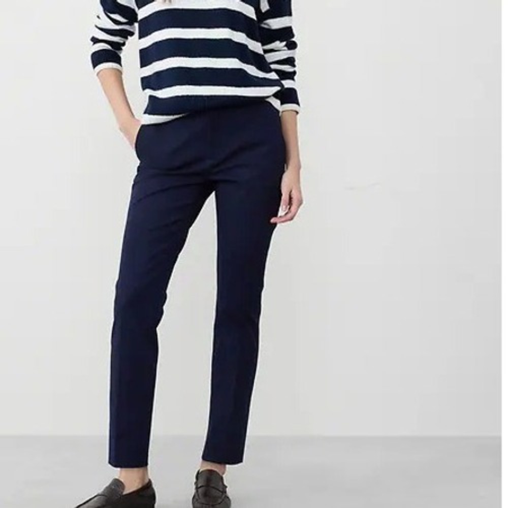 Banana Republic trousers ankle navy blue sloan 0 work business office Siren‎ tag